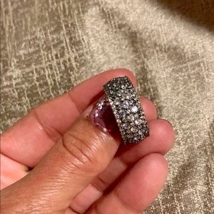 Eternity Band Encrusted w/ Crystal Topaz Size 7.5